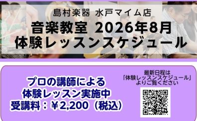 【2026年8月更新】プロの講師による楽器体験レッスン承ります！