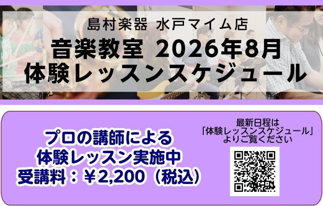 プロの講師による楽器体験レッスンを承っております 気になる楽器、はじめてみたい楽器、昔演奏していた楽器…せっかくですのでスキルアップしてみませんか？個人レッスン30分、ペアレッスン30分もしくはグループレッスン60分での受け付けをしております。ご家族、ご友人同士でのお申し込みも可能です♪ 楽器をお持 [&hellip;]