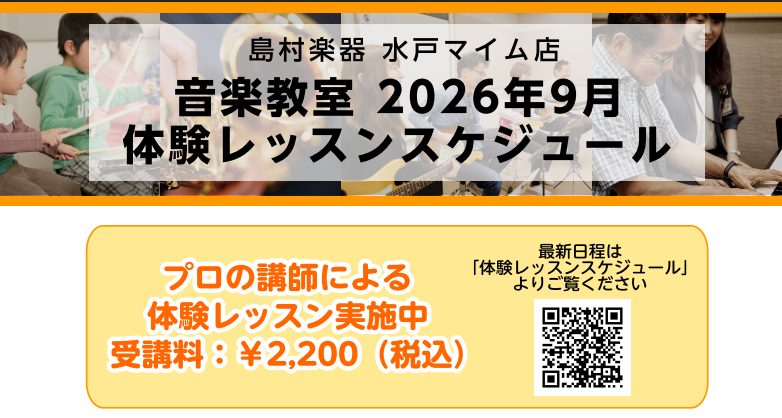 プロの講師による楽器体験レッスンを承っております 気になる楽器、はじめてみたい楽器、昔演奏していた楽器…せっかくですのでスキルアップしてみませんか？個人レッスン30分、ペアレッスン30分もしくはグループレッスン60分での受け付けをしております。ご家族、ご友人同士でのお申し込みも可能です♪ 楽器をお持 [&hellip;]