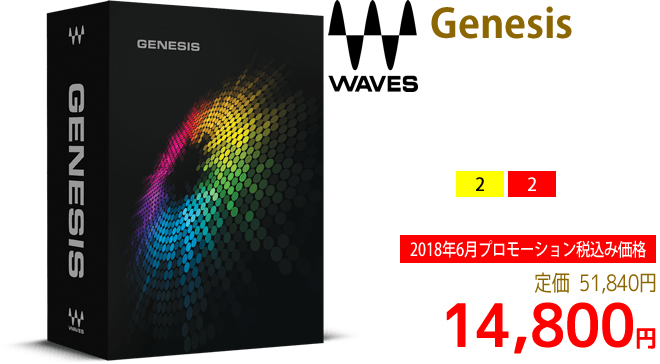 「Waves Genesis」2018年6月のキャンペーンにより通常51,840円を14,800円で販売中♪