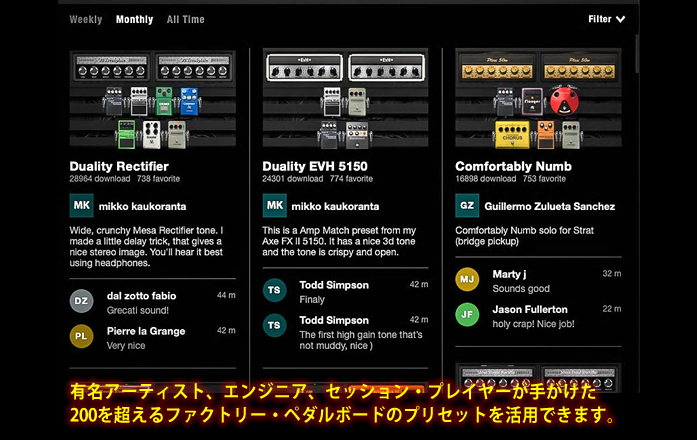 選び抜かれた新しいファクトリー＋オンラインプリセット