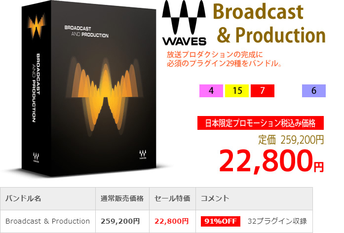 「Waves Broadcast & Production」2019年4月のキャンペーンにより通常259,200円を22,800円で販売中♪