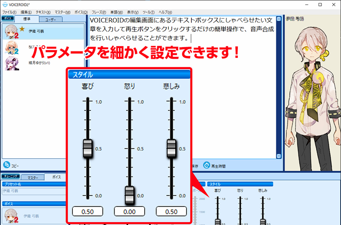 喜び・怒り・悲しみといったパラメータを細かく調整・組み合わせることで豊かな感情表現を可能にしました。