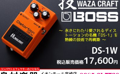 【コンパクトエフェクター】技クラフトシリーズの最新作「BOSS DS-1W」のご紹介です!!【10/31現在、試奏可能です!!】