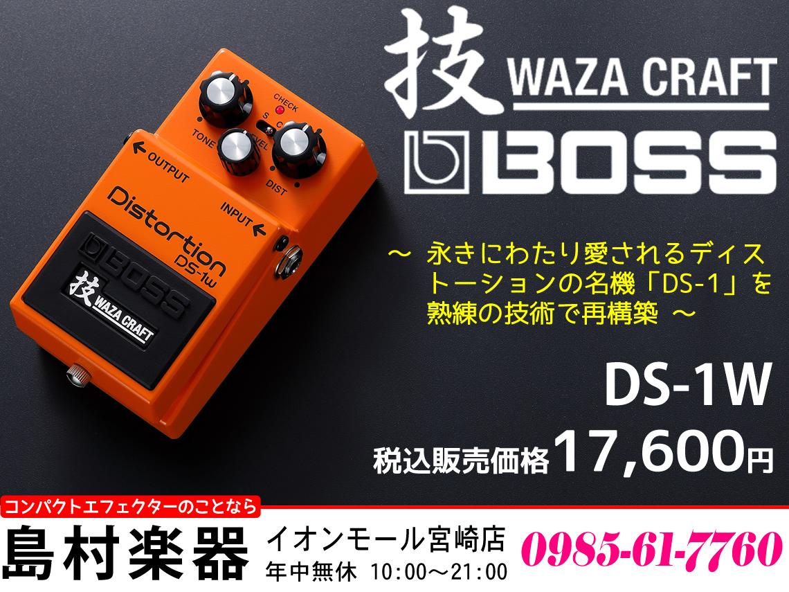 コンパクトエフェクター】技クラフトシリーズの最新作「BOSS DS-1W」の