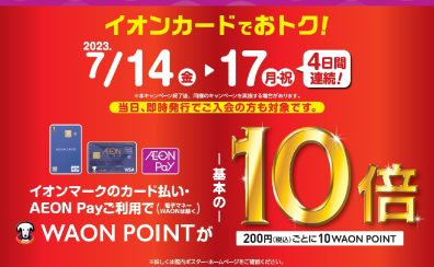 【4日間限定】イオンカードポイント10倍