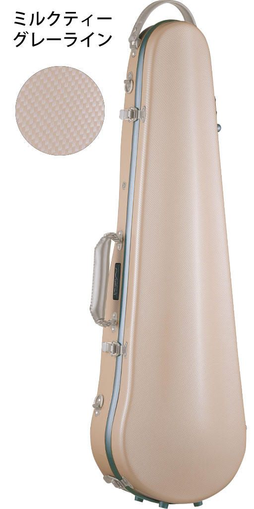 バイオリンハードケース／カーボンファイバー製スリムMLT GL ミルクティー グレーライン