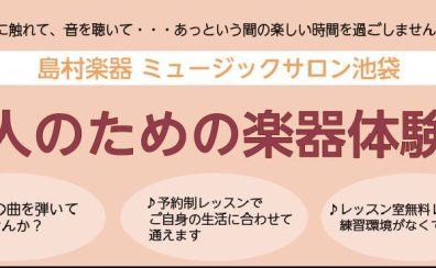 大人のための楽器体験会！　
