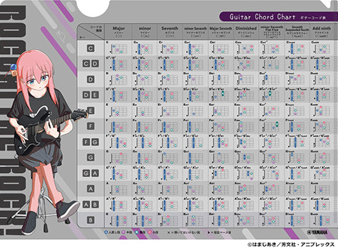 「ぼっち・ざ・ろっく！」×ヤマハ コード早見表クリアファイル