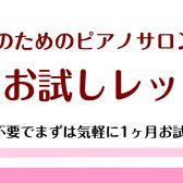 【1ヶ月お試しレッスン】大人のためのピアノサロン♪