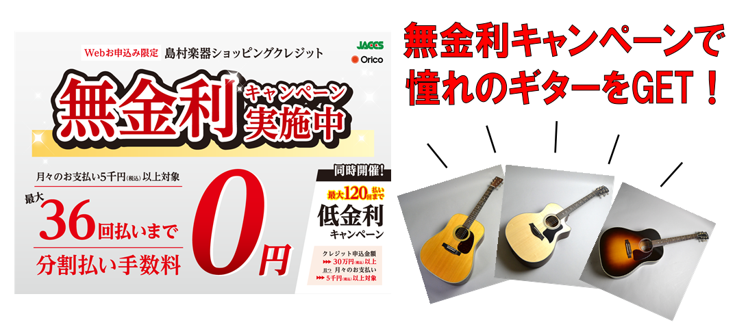 【2021年3月31日まで！】お得な無金利キャンペーンを利用して憧れのアコギをGETしよう！