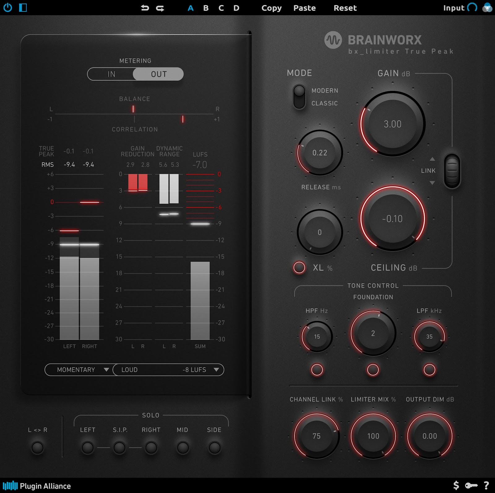 Plugin AllianceBrainwarx bx_limiter True Peak