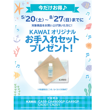 フェア特典「KAWAIオリジナルお手入れセットプレゼント」