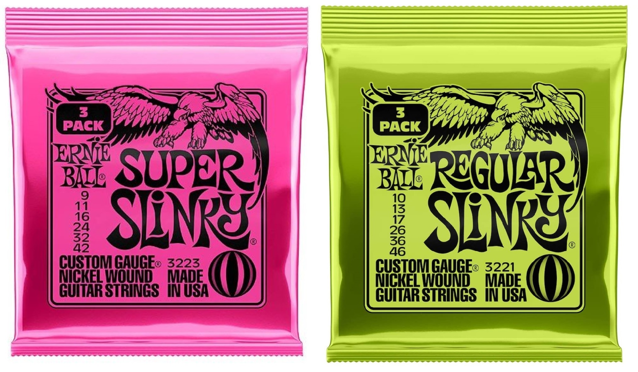 エレキギター弦(3セットパック)【限定各32個】ERNiE BALL 3223 / 3221