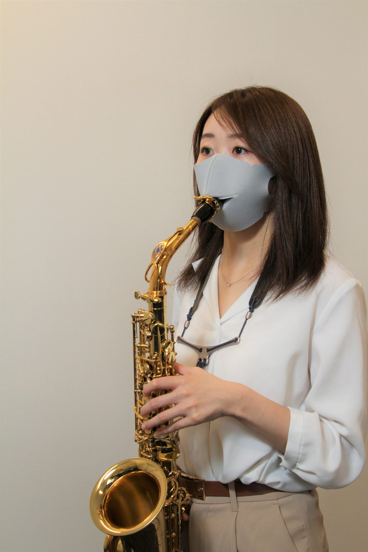 【管楽器用マスク】付けたまま管楽器の演奏ができるマスク