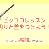 【ピッコロレッスン】周りと差をつけよう! 名古屋市/フルート教室