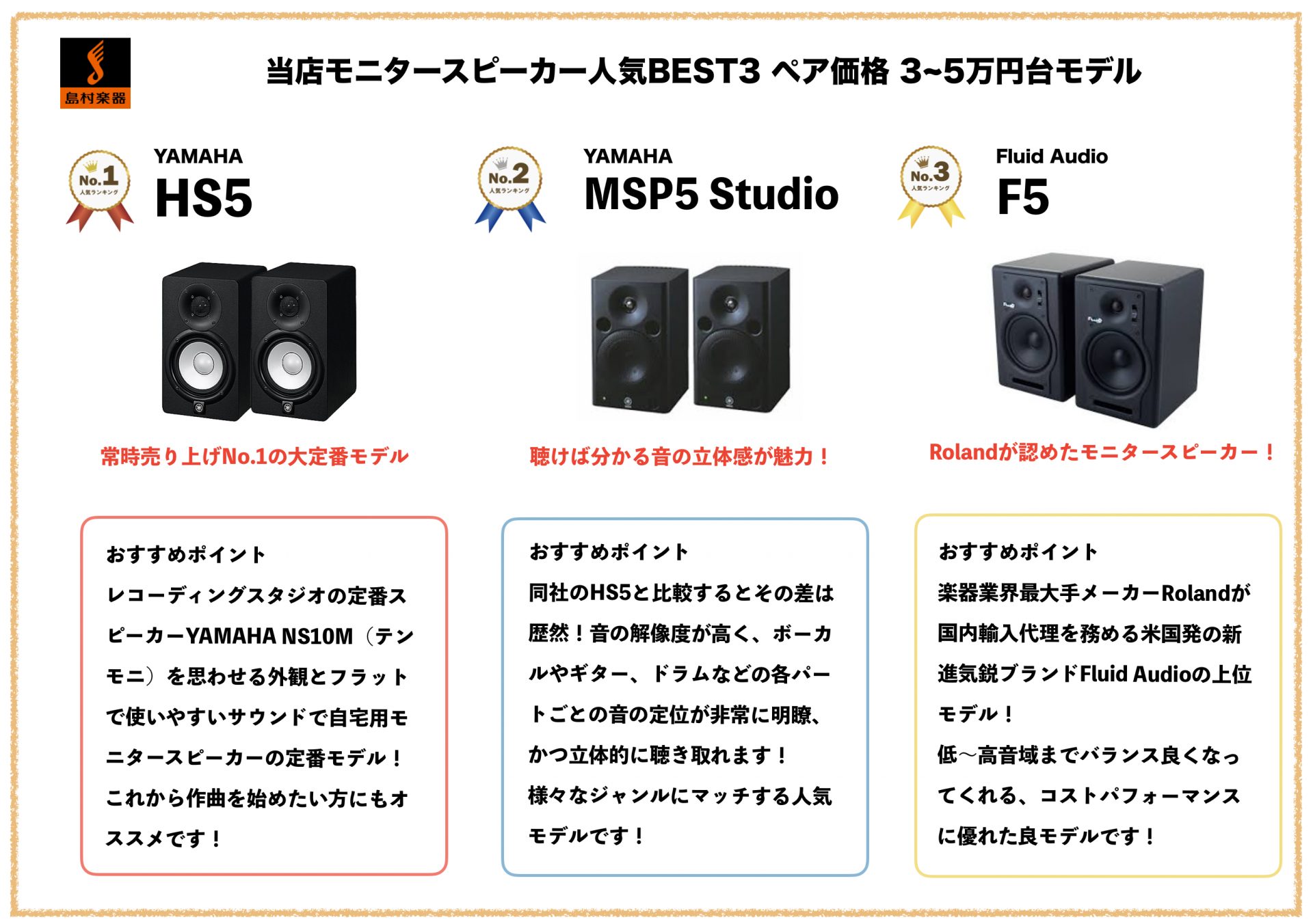 年版 中四国でdtm Daw用のモニタースピーカーをお探しの方必見 作曲向けのモニタースピーカーと選び方と当店おすすめラインナップを一挙紹介 島村楽器 広島パルコ店