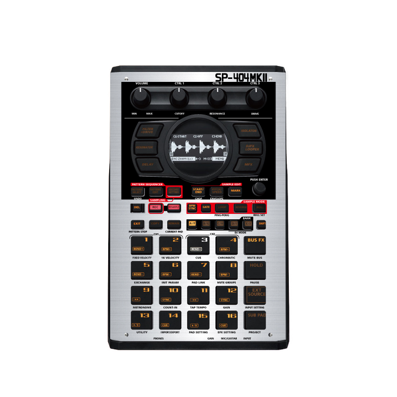 Roland SP-404 SX サンプラー スキンカスタム-