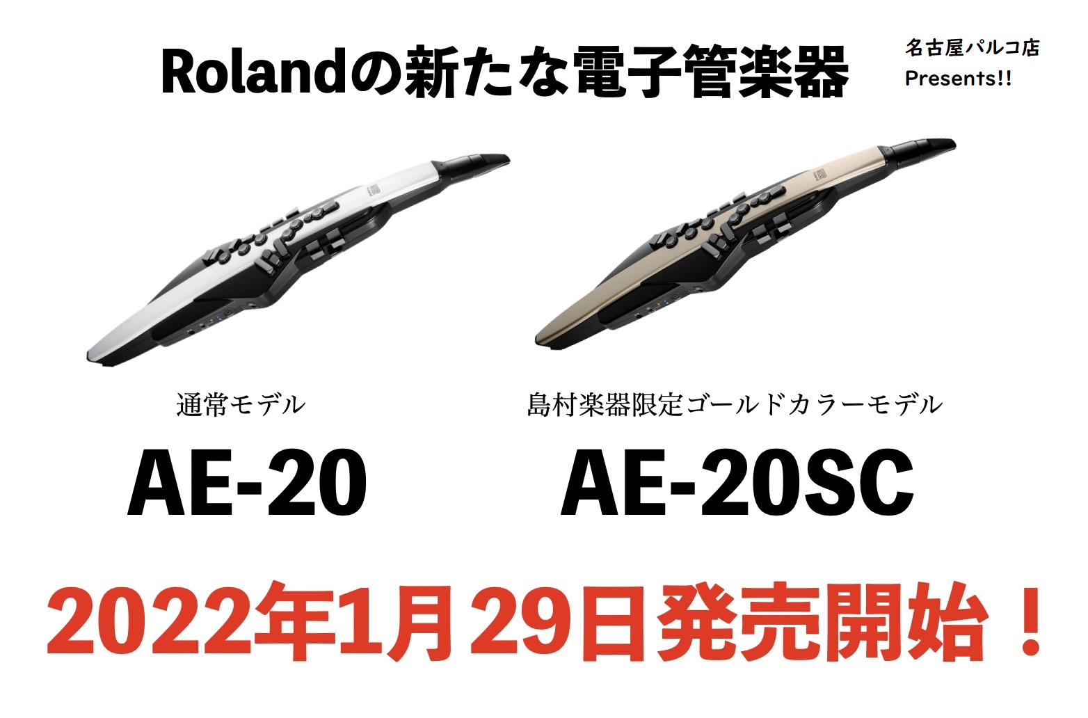 |*メーカー|*品番|*販売価格|*ご予約URL| |Roland|AE-20|[!￥107,800(税込)!]|[https://www.digimart.net/cat06/shop5051/DS07431377/?t=1641389899443&v=350cd1884b8f6e3d0298d3 […]