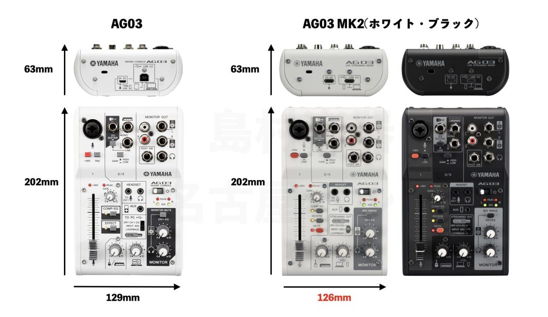 何が変わったの？AG03/AG06とAG03mk2/AG06mk2の違いを比較・紹介