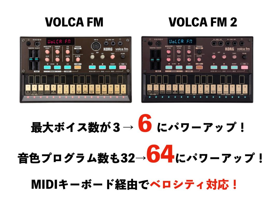 ここが違う！新しくなったKORG volca fm2が発表！初代モデルとの違いや