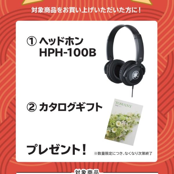 N1Xお買い上げの方に<br />
ヘッドホン、カタログギフトプレゼント！