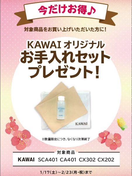 CX302お買い上げの方に<br />
お手入れセットプレゼント！