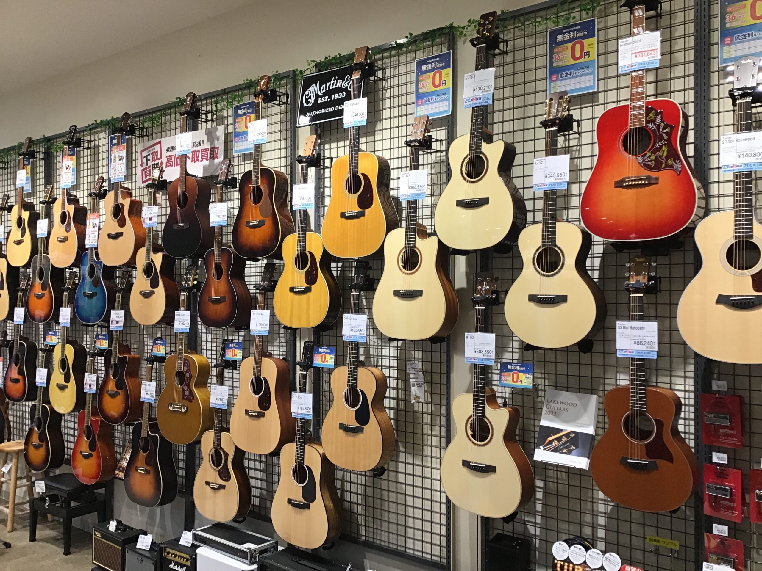【アコースティックギター】Martin、Gibson、Lakewood、baden guitars　アコギを選ぶなら、パサージオ西新井店へ！