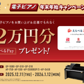 【カシオ 電子ピアノ年末年始セール!】12/5~CASIO製品 えらべるpayプレゼントキャンペーン