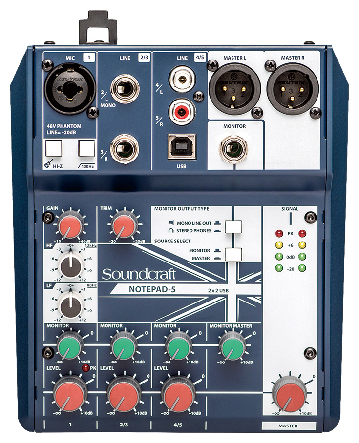 SOUNDCRAFT Notepad-5 USBオーディオインターフェイス付きミキサー