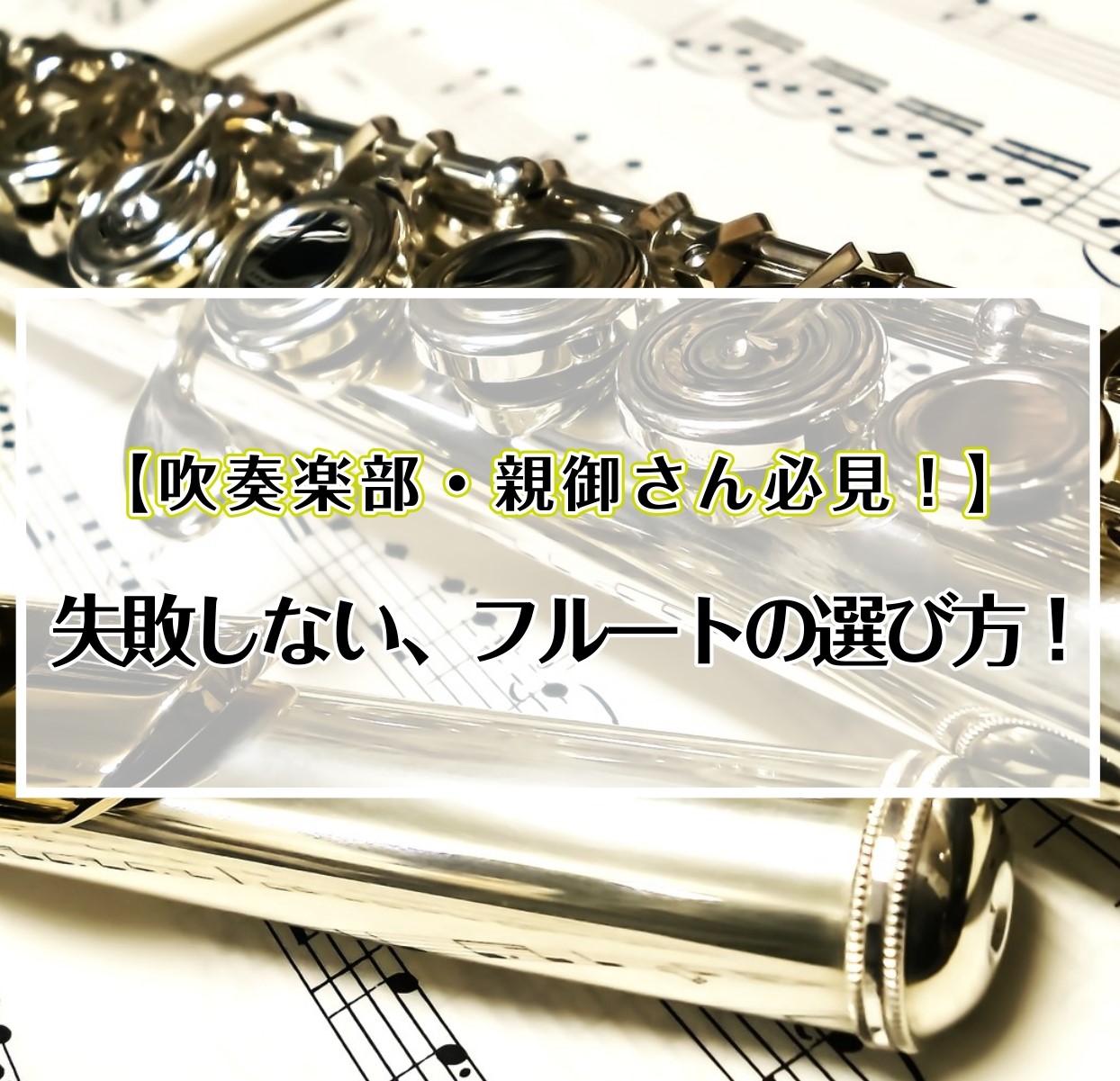 *フルートってどうやって選ぶの？ アクセスありがとうございます。今回は可憐なイメージのフルートの選び方をご紹介します。]]フルートはお求め易いものだと1万円〜、高価なものだと200万円以上…管楽器の中でも最もピンからキリまでの楽器なのです。 これからフルートを選ぶ際、是非ご参考にして下さい♪ **私 […]