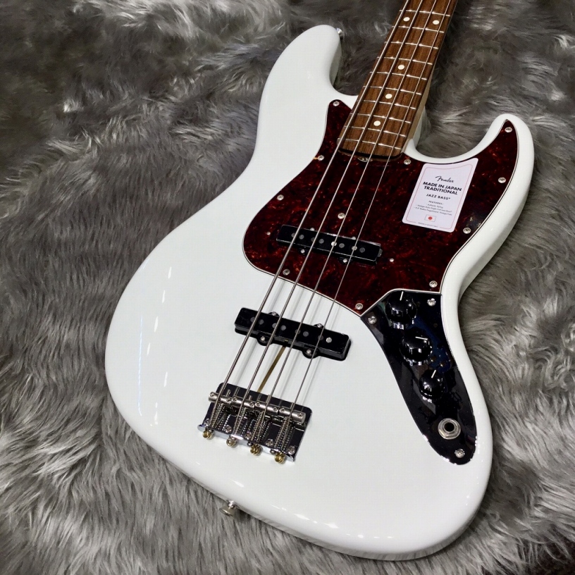 FenderMade in Japan Traditional 60s Jazz Bass Rosewood Fingerboard Olympic White