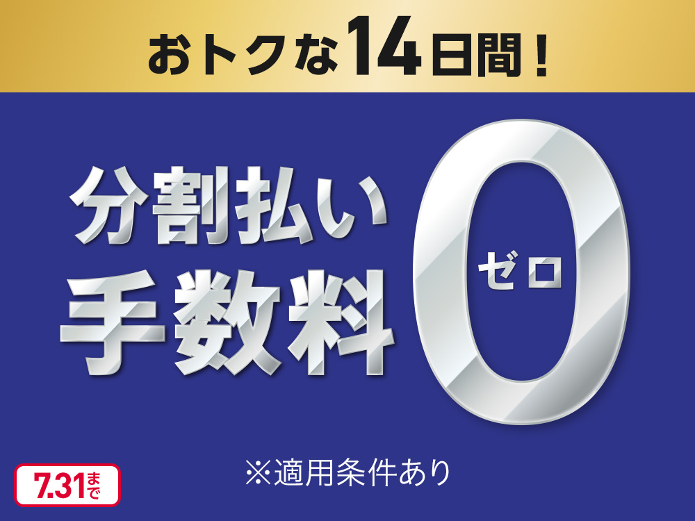 期間中、イオンマークのカードで分割払い(3・6・10・15・20回)をご利用いただくと分割払い手数料が無料!
