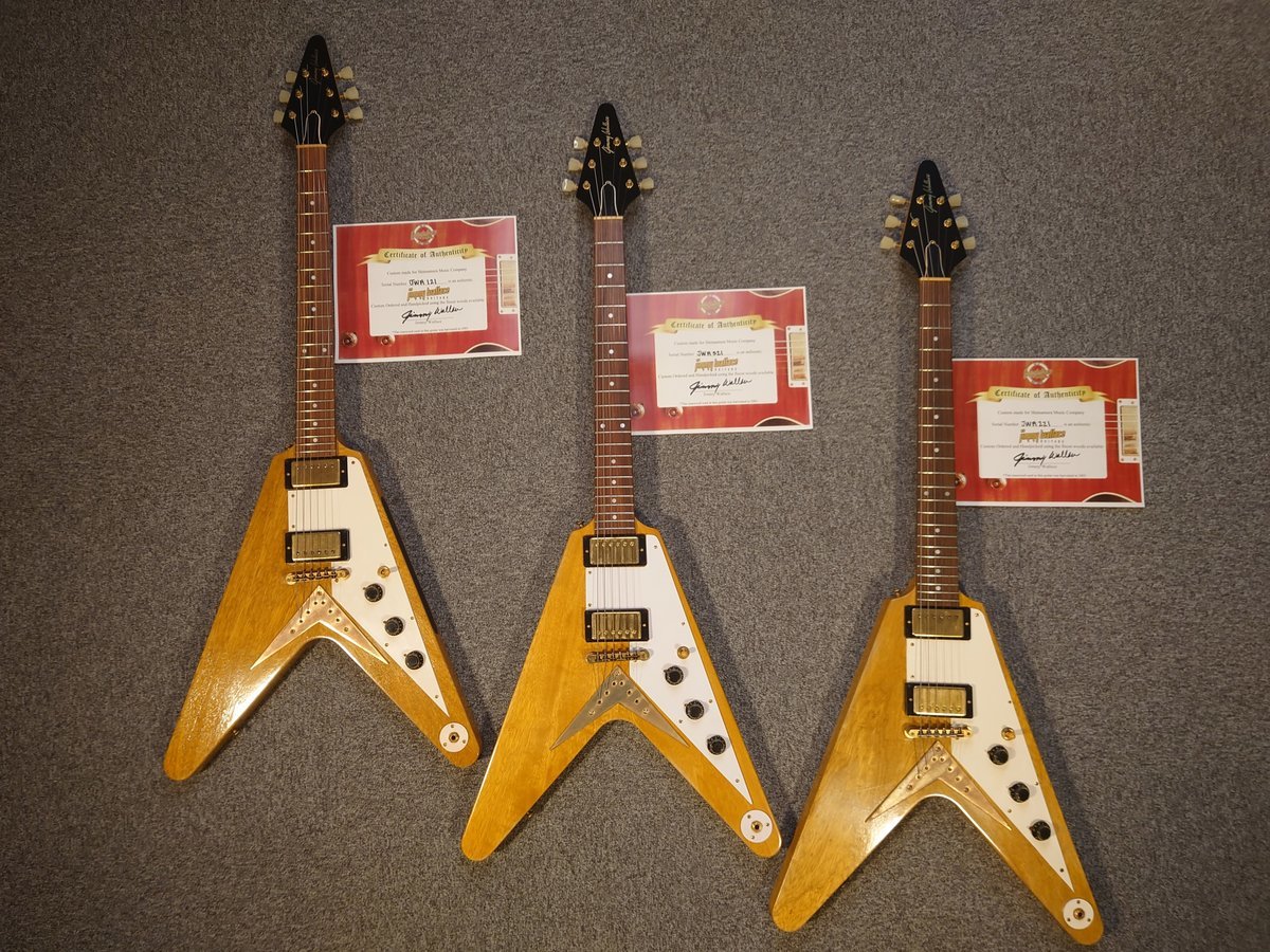 【エレキギター】JIMMY WALLACE Korina Flying V NATの抽選販売を行います！
