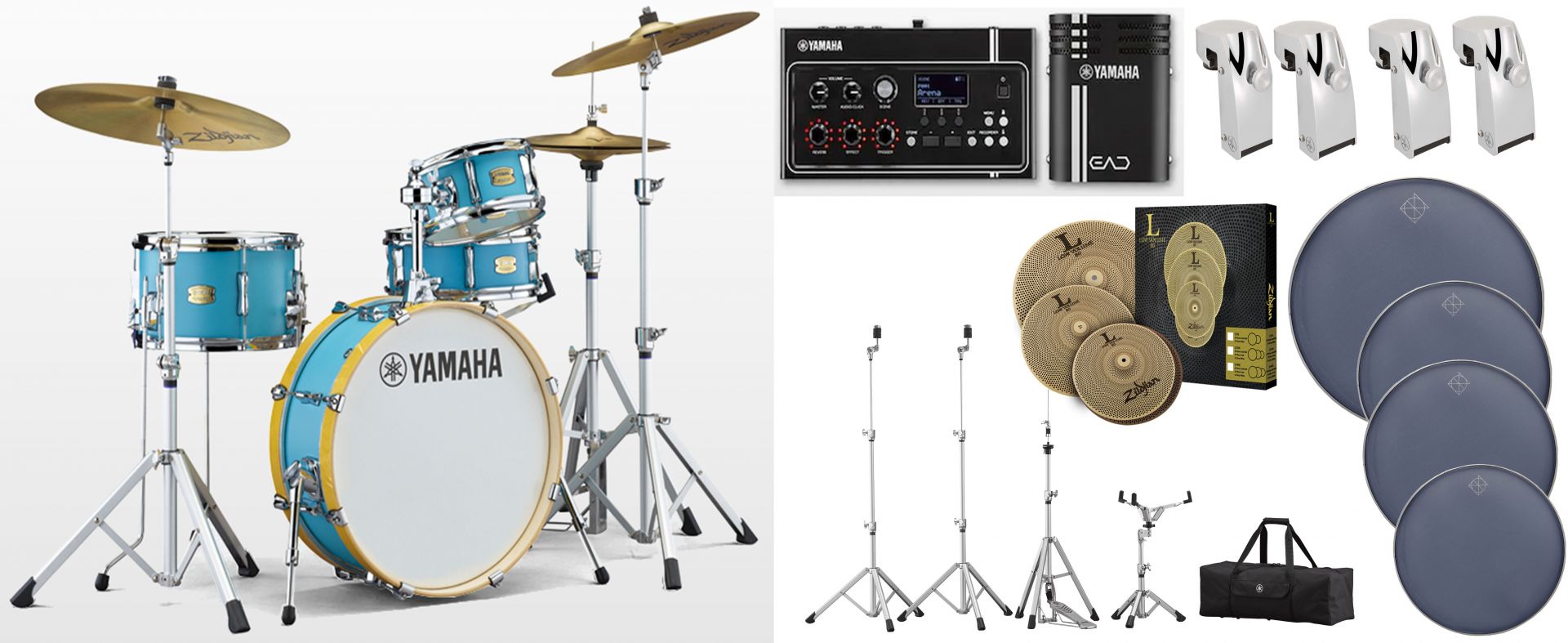 YAMAHAHYBRID DRUMS with DIXON Mesh Heads