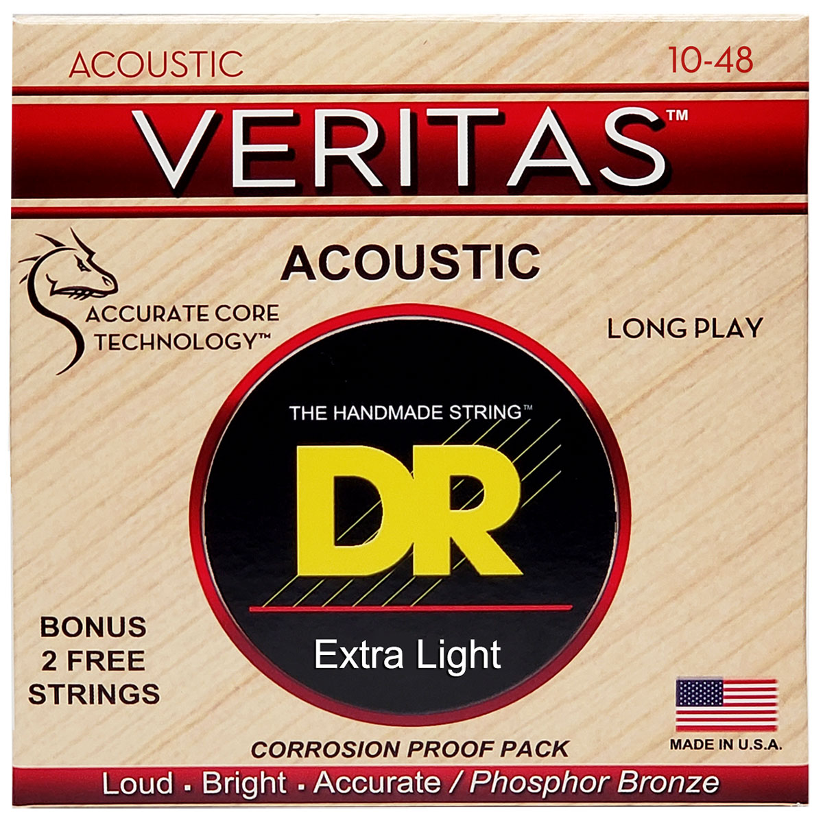 アコースティックギター弦DR VERITAS VTA-10 Extra Light 010‐048
