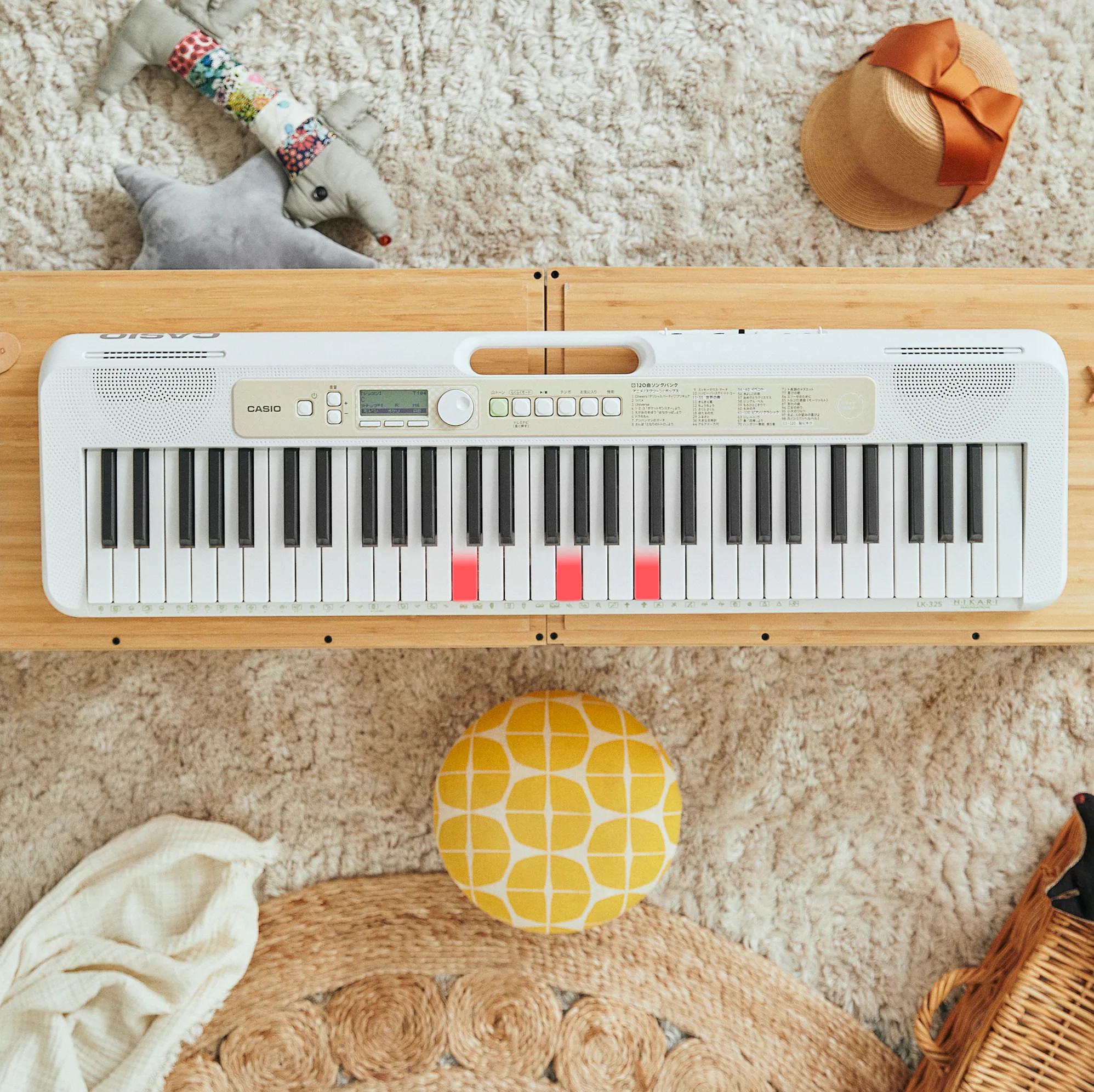CASIO LK-111 キーボード 61鍵 マイク付き