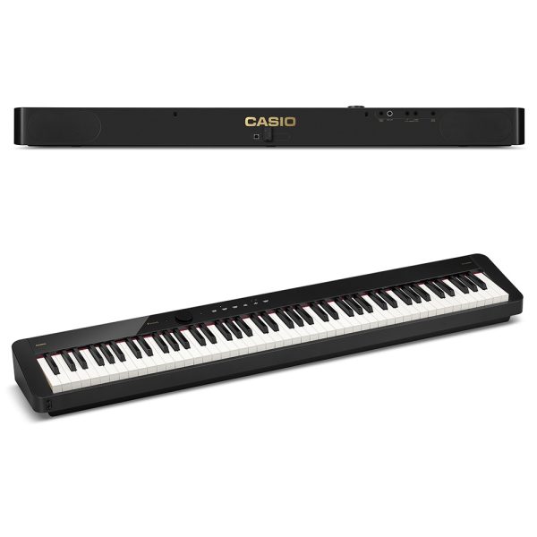 グランドピアノと同様に弱く弾くと軽い弾き心地で、強く弾くと弾き応えを感じるハンマーの自重を利用した鍵盤機構となっております。