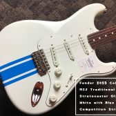 Fender 2023 Collection MIJ Traditional 60s Stratocaster Olympic White with Blue Competition Stripe 入荷致しました！