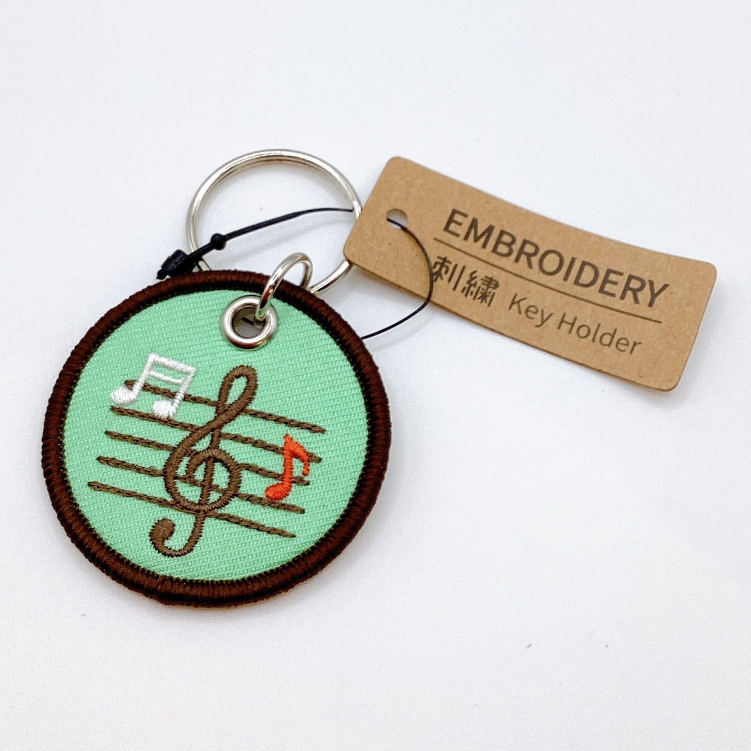 シーエスリンク 刺繍キーホルダー ト音 ミントグリーン
