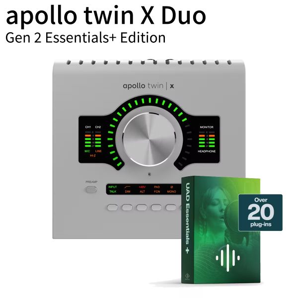 UNIVERSAL AUDIO<br />
Apollo Twin X DUO Gen2 Essentials+ Edition<br />
￥ 192,500 税込