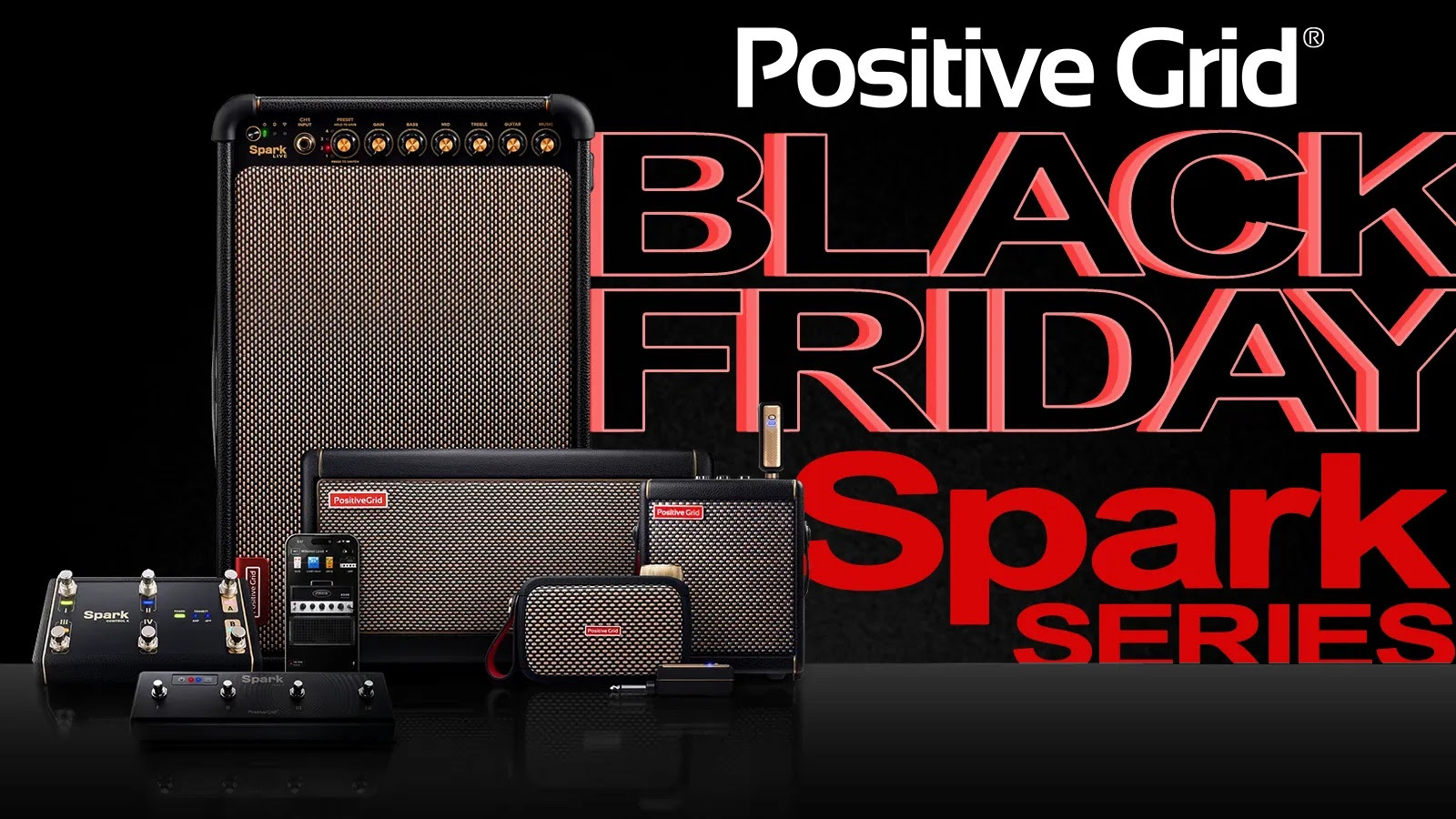 11月1日(金) 17:00〜12月2日(土)【一部モデル店頭で試奏できます】Positive Grid – Black Friday –