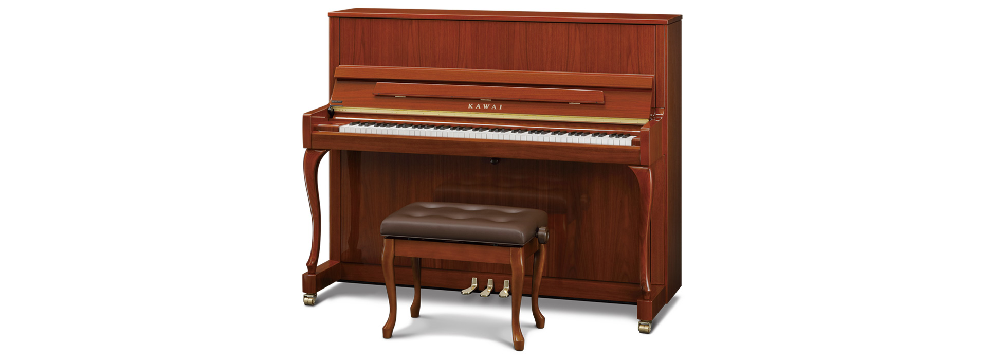 K-300SF　￥845,000(税込) 家具のように色・デザインを楽しみながら、しっかり演奏できる。KAWAI✕島村楽器 コラボレーション・アップライトピアノ K-300SFを入荷いたしました。カワイのスタンダードモデルK-300をベースに、外装をウォルナット・艶出しでしつらえ、さらに最新のKシリ […]