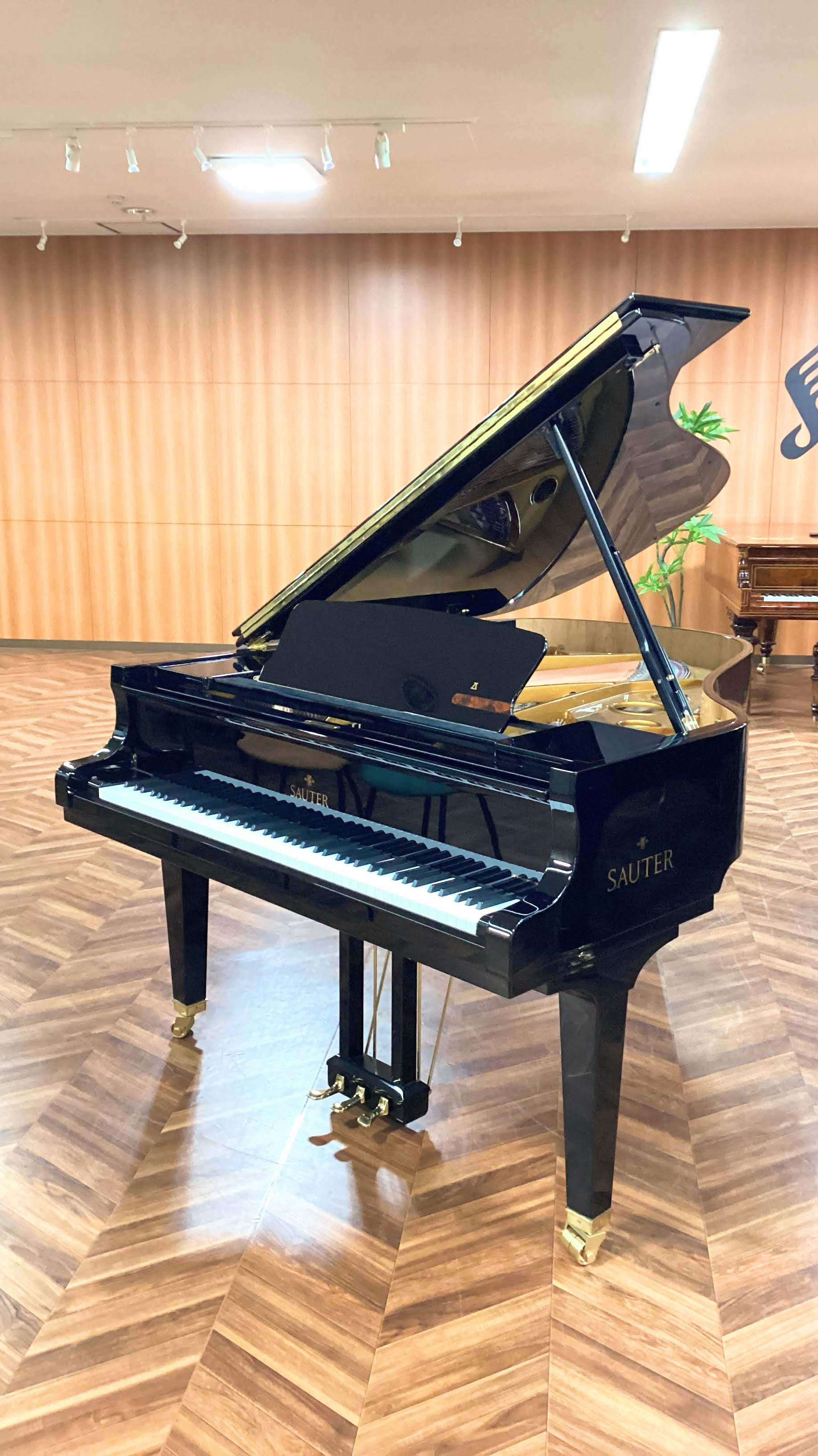 新品グランドピアノSAUTER 185Delta BP 黒艶塗装仕上げ