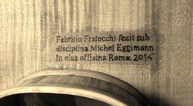 Fabrizio Fratocchi, Italy – Roma, 2016, Model; Guarneri del Gesu 1734　ヴァイオリン　ファブリヅィオ・フラトッチ　イタリア-ローマ