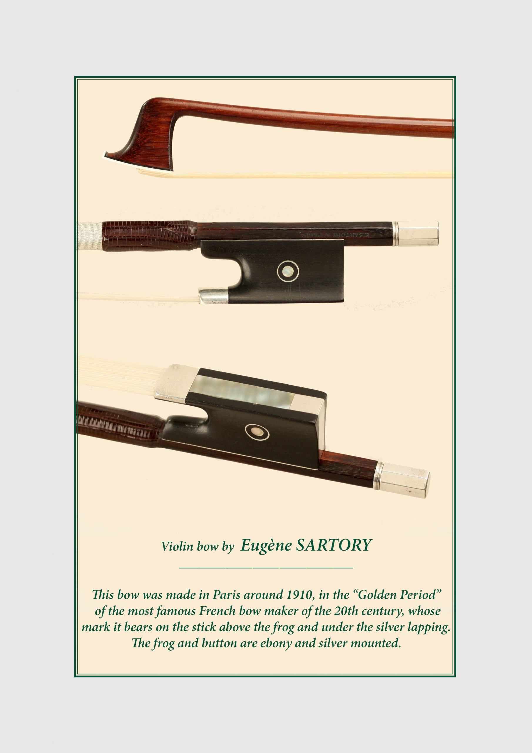 E. Sartory A Paris バイオリン 弓 - 弦楽器 E. Sartory A Paris バイオリン 弓 - 弦楽器