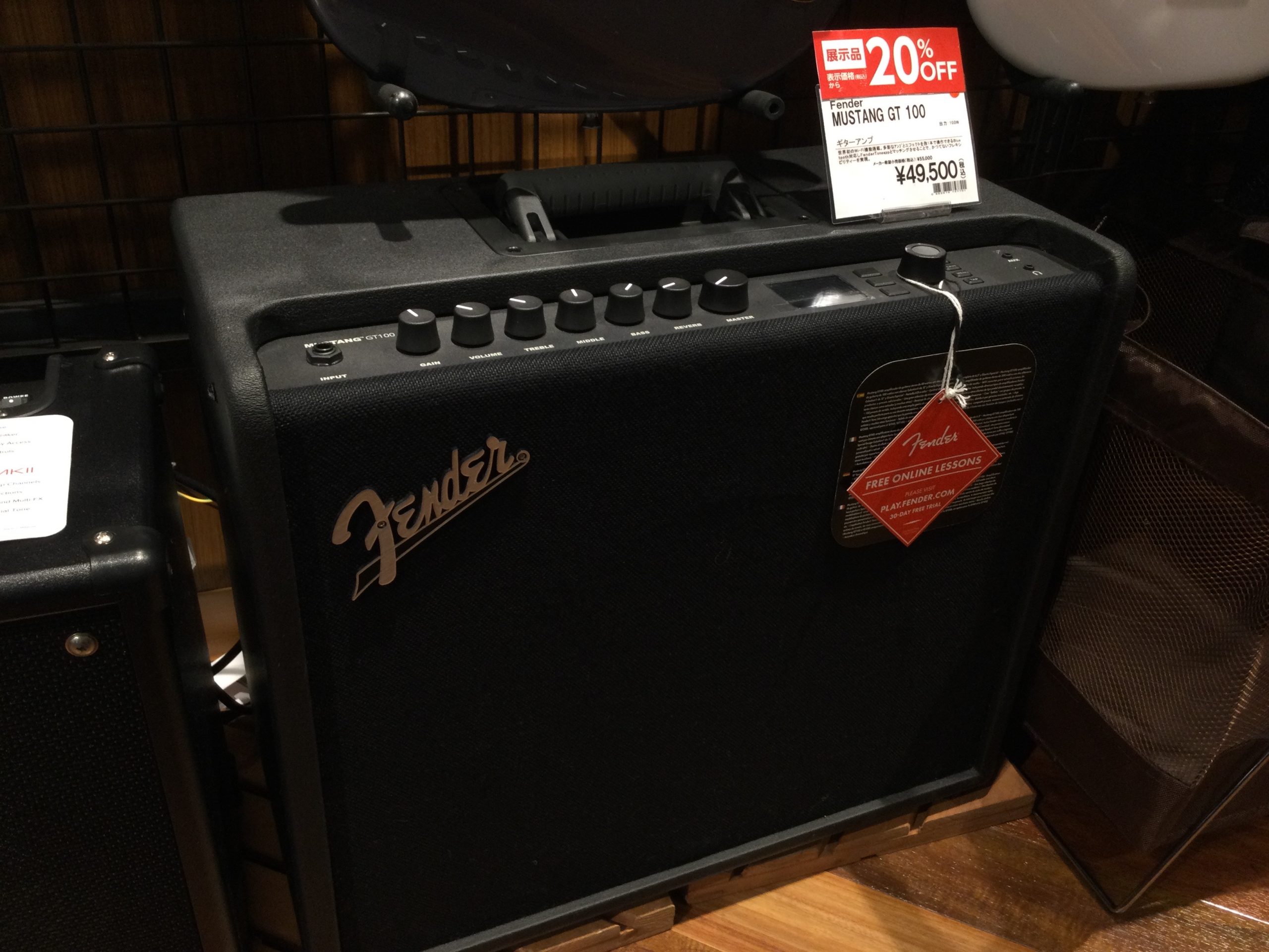 *展示品特価アンプのご紹介 **Fender MUSTANG GT 100 |*メーカー|*品番|*定価（税込）|*通常価格（税込）|*[!特別価格（税込）!]| |Fender|MUSTANG GT 100|￥55,000|￥49,500|[!￥39,600!]| Mustang GTはWi-Fi […]