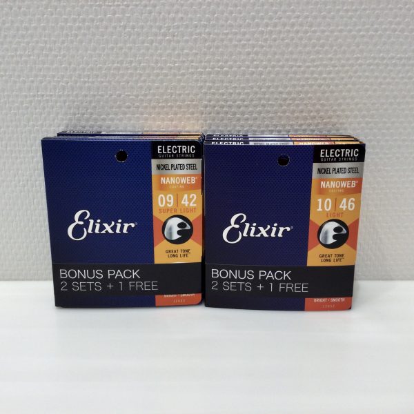 エレキギター弦 <br />
エリクサー NANOWEB<br />
各￥3,580(税込)