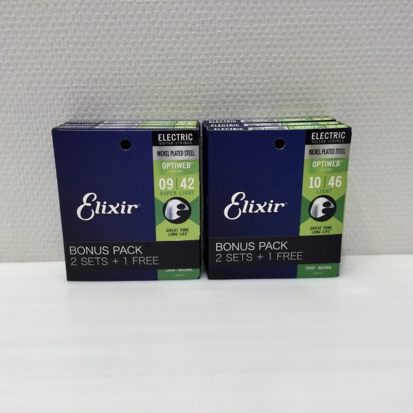 エレキギター弦 <br />
エリクサー OPTIWEB<br />
各￥3,580(税込)