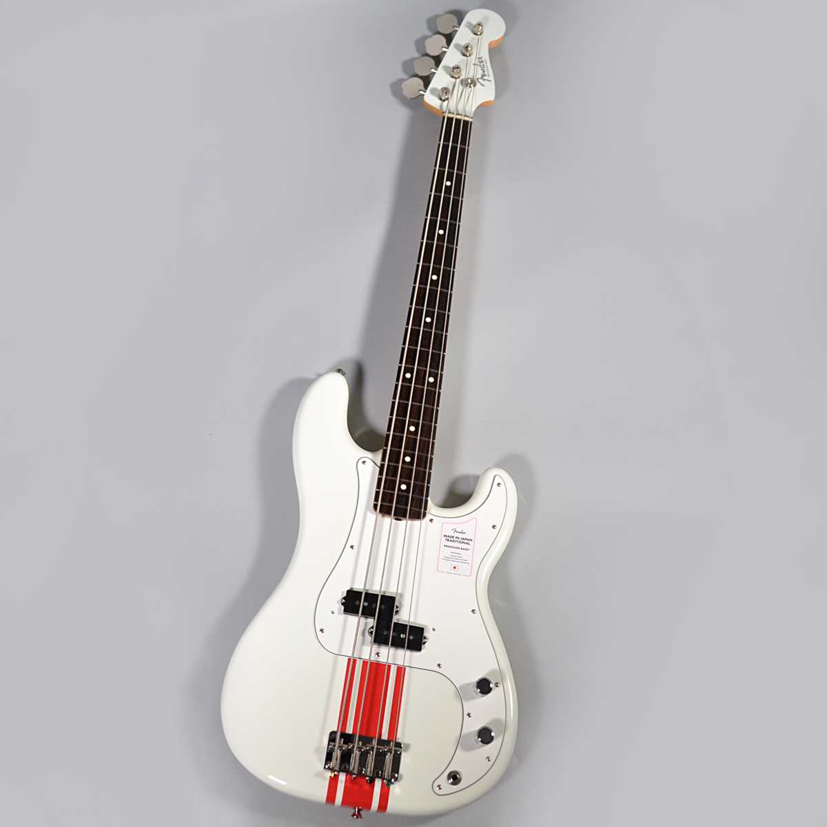 Fender2023 Collection MIJ Traditional 60s Precision Bass Olympic White with Red Competition Stripe